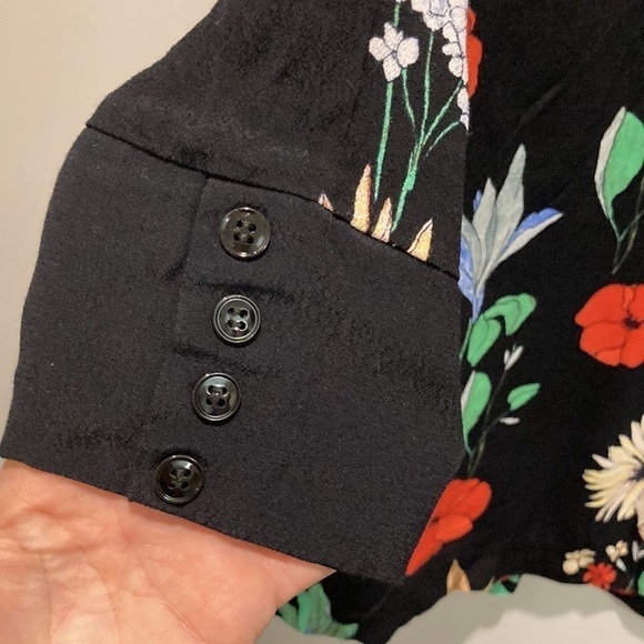 ZARA Black Floral Long Sleeve Dress - Picture 13 of 16